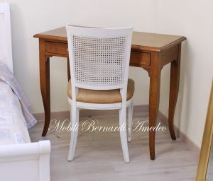 Scrittoio in noce stile classico da cm 100x50 con 2 cassetti e intarsio